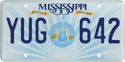 MS license plate YUG642