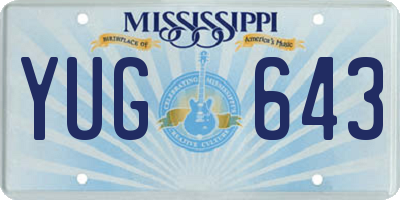 MS license plate YUG643