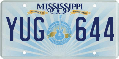 MS license plate YUG644