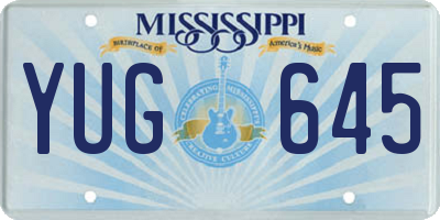 MS license plate YUG645