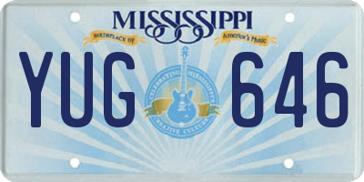MS license plate YUG646
