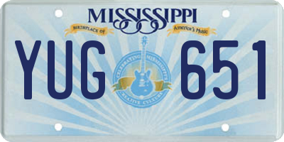 MS license plate YUG651