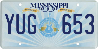MS license plate YUG653
