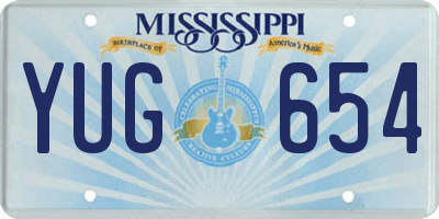MS license plate YUG654