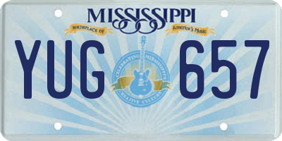MS license plate YUG657