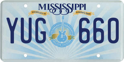 MS license plate YUG660