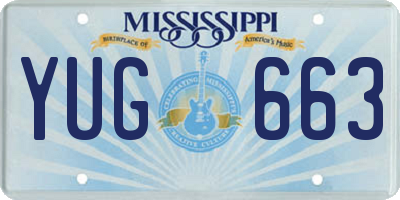 MS license plate YUG663