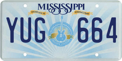 MS license plate YUG664