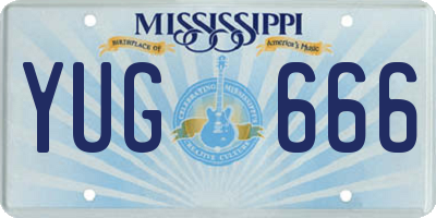 MS license plate YUG666