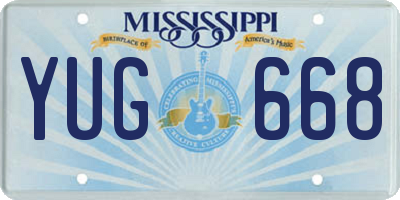 MS license plate YUG668