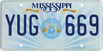 MS license plate YUG669