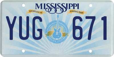 MS license plate YUG671