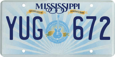 MS license plate YUG672