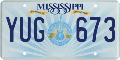 MS license plate YUG673