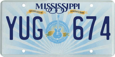 MS license plate YUG674