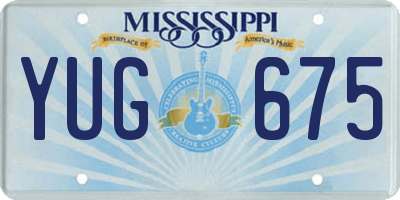 MS license plate YUG675