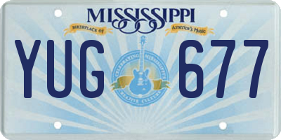 MS license plate YUG677