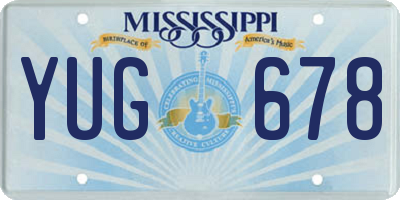 MS license plate YUG678