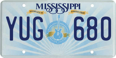 MS license plate YUG680