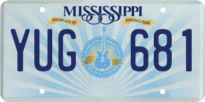 MS license plate YUG681