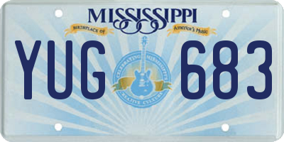MS license plate YUG683