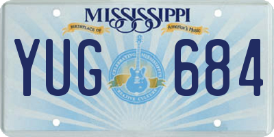 MS license plate YUG684