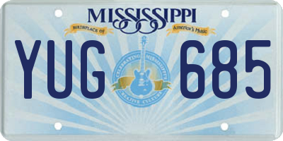 MS license plate YUG685