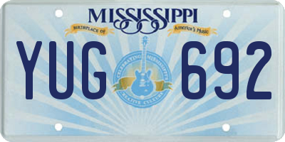 MS license plate YUG692