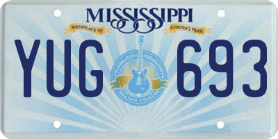 MS license plate YUG693