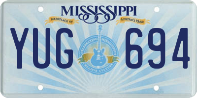 MS license plate YUG694