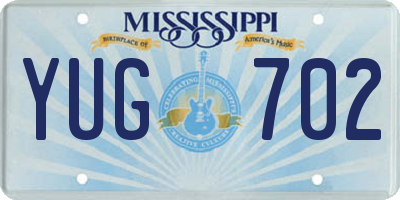 MS license plate YUG702