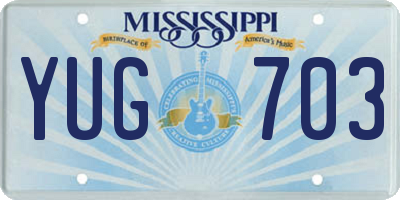 MS license plate YUG703
