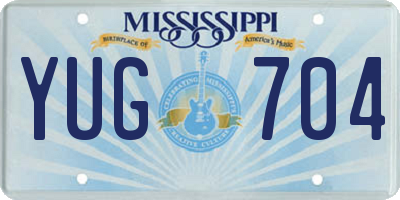 MS license plate YUG704