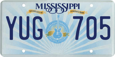 MS license plate YUG705