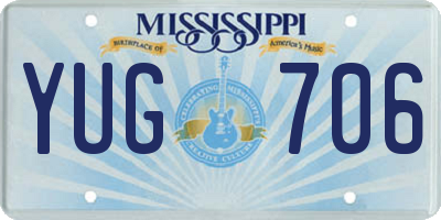 MS license plate YUG706