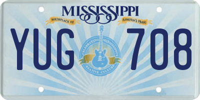MS license plate YUG708