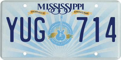 MS license plate YUG714