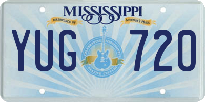 MS license plate YUG720