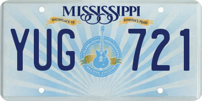 MS license plate YUG721