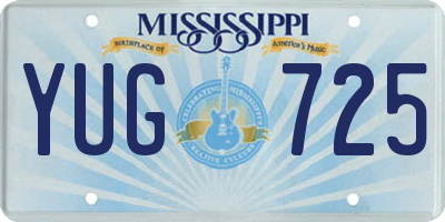 MS license plate YUG725