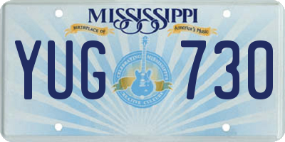 MS license plate YUG730