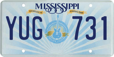 MS license plate YUG731