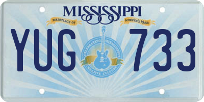 MS license plate YUG733