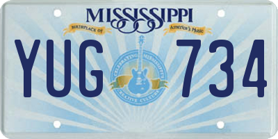 MS license plate YUG734