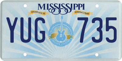 MS license plate YUG735