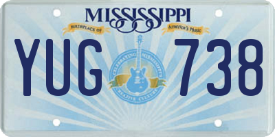 MS license plate YUG738