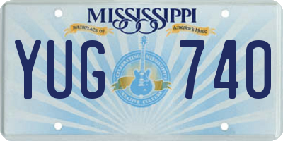 MS license plate YUG740