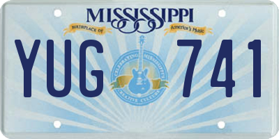 MS license plate YUG741