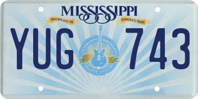 MS license plate YUG743