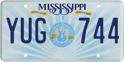 MS license plate YUG744